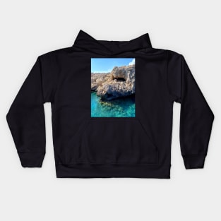 Greek ocean sea diving cave Kids Hoodie